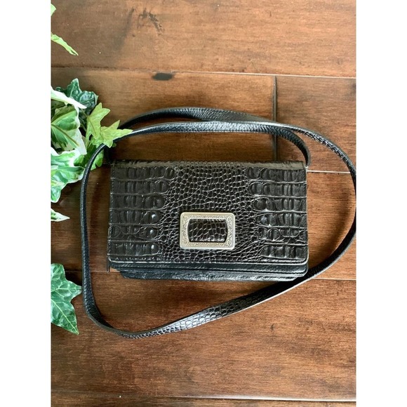 Brighton black leather small crossbody bag - Picture 1 of 7